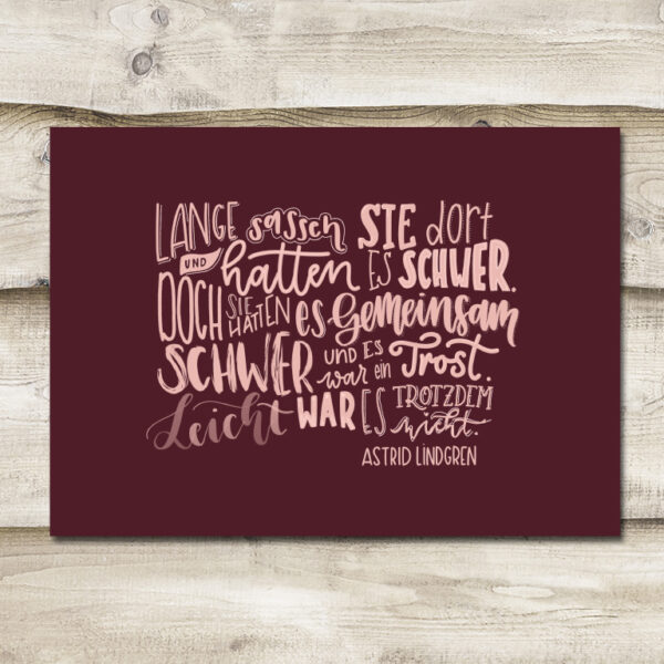 Handlettering Trauerkarte